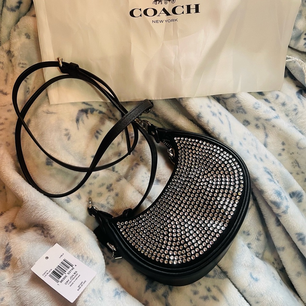 Coach Black and Silver Crossbody Bag